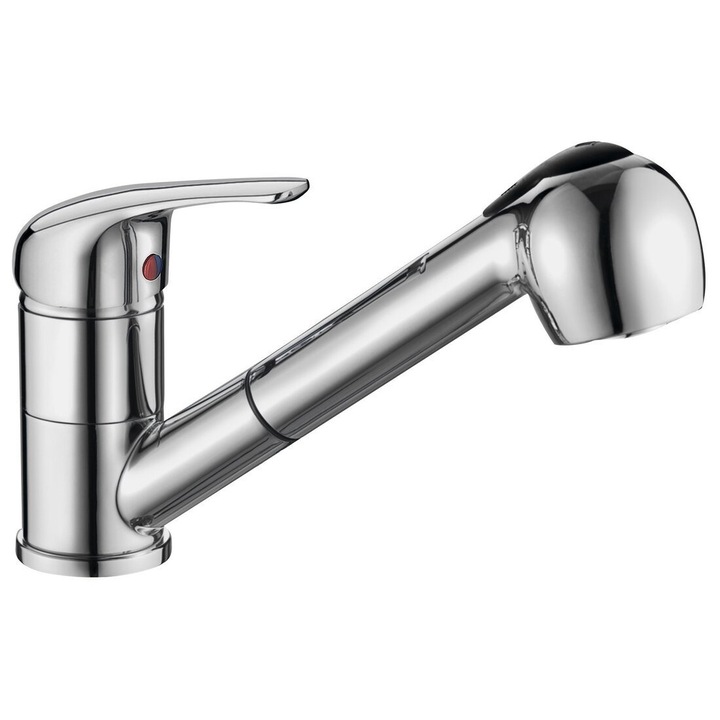 Смесител за баня Aqualine 40 с прибиращ се душ, хром, 145 см, 1170 кг