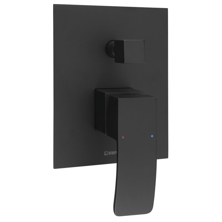 Sapho GINKO zuhanycsaptelep, 2 kivezetéses, matt fekete, 140x180 mm, 35 mm-es betéttel