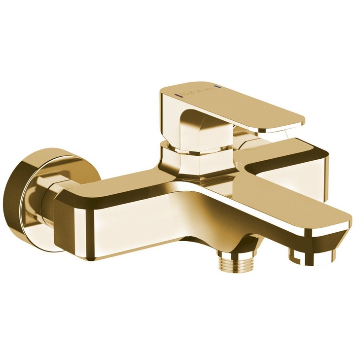 Смесител за баня, Sapho, SPY, 195x120x174мм, златен, за стенен монтаж