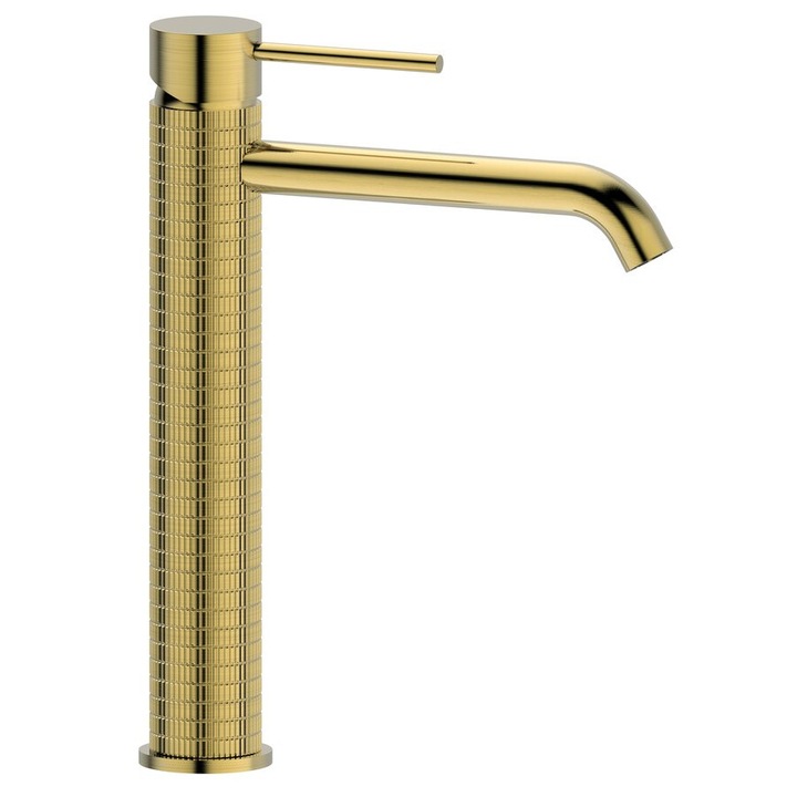 Fürdőszobai csaptelep, Sapho, SOLITER sorozat, 42 mm, matt arany, magasság 279 mm