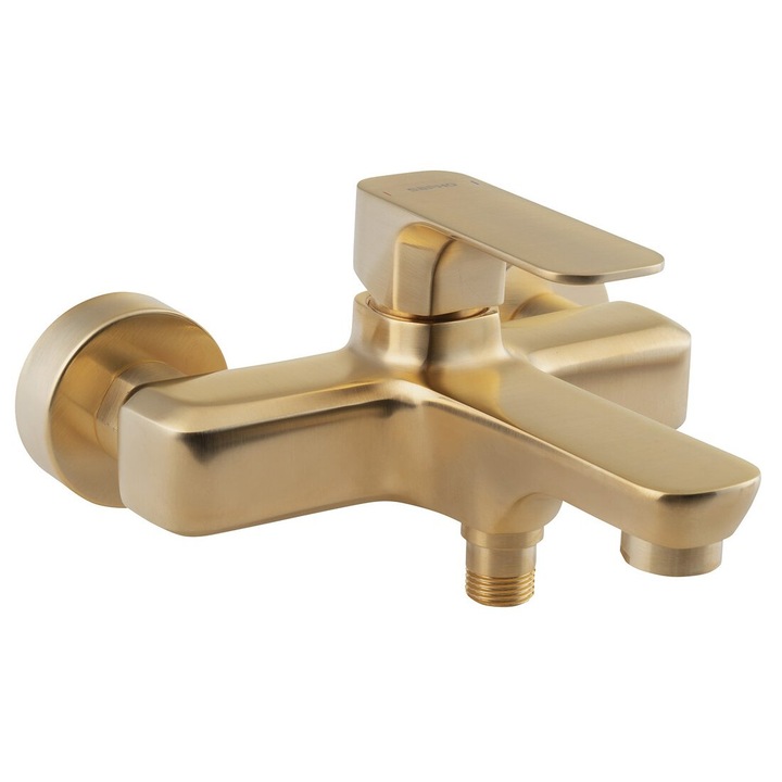 Смесител за баня, Sapho, SPY, 195x120x174мм, матово злато, стенен монтаж