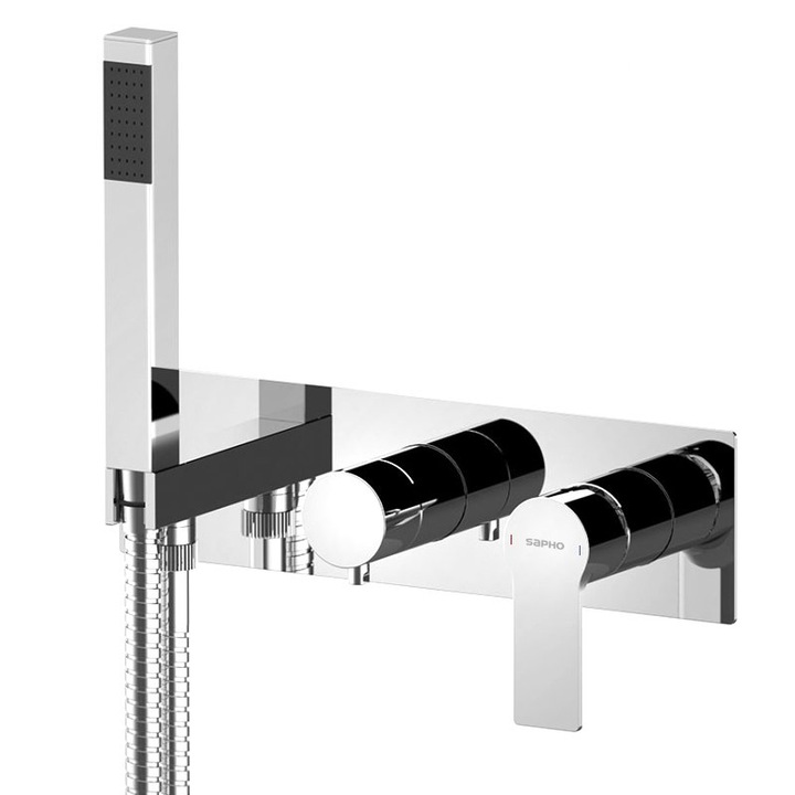 Вграден смесител за душ Sapho PAX, хром, 2 изхода, 330x90x80 мм