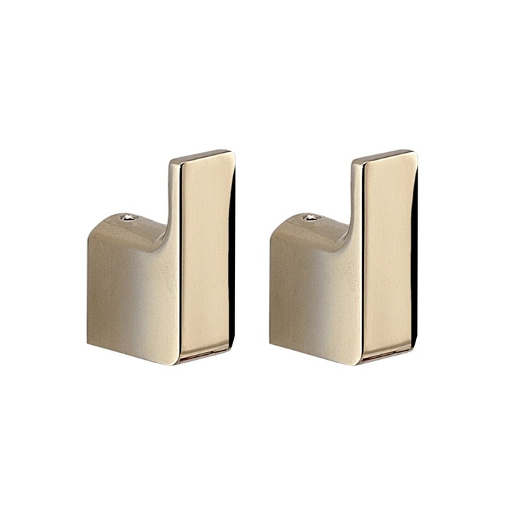 Кука за баня Gedy PIRENEI, 20x53x33мм, златиста, комплект от 2 броя