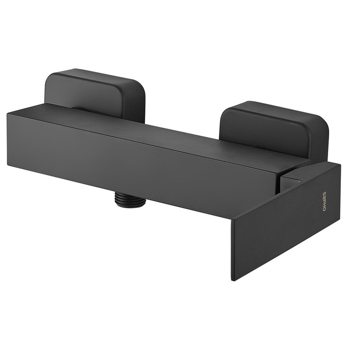 Fali zuhanycsaptelep, Sapho, LATUS, 251x160mm, matt fekete, 25mm