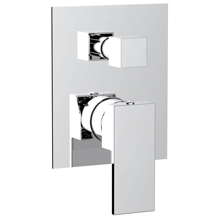 Sapho CUBEMIX zuhanycsaptelep, 2 kivezetéses, króm, 120x150mm, 35mm