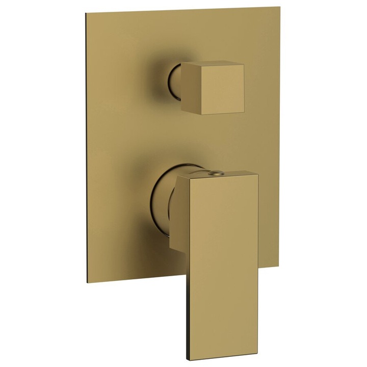 Смесител за баня, Sapho, CUBEMIX, 2 изхода, матово злато, 120x150 мм