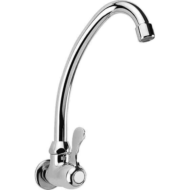 Стенен санитарен смесител Aqualine, 1/2", хром, 247x177 мм, въртящ се