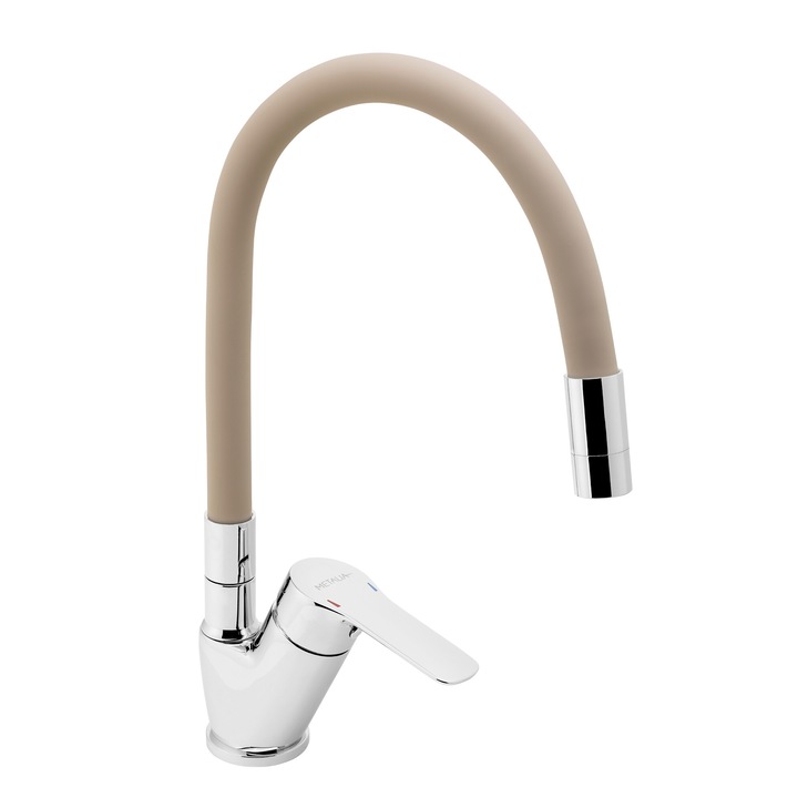 Novaservis Metalia 54 szaniter csaptelep, króm, bézs színű, flexibilis karral, 35 mm