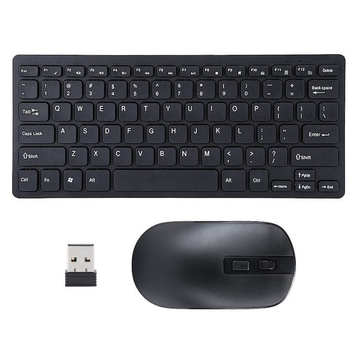 Tastatura wireless pliabila, Bluetooth 5.1, 65 taste, negru