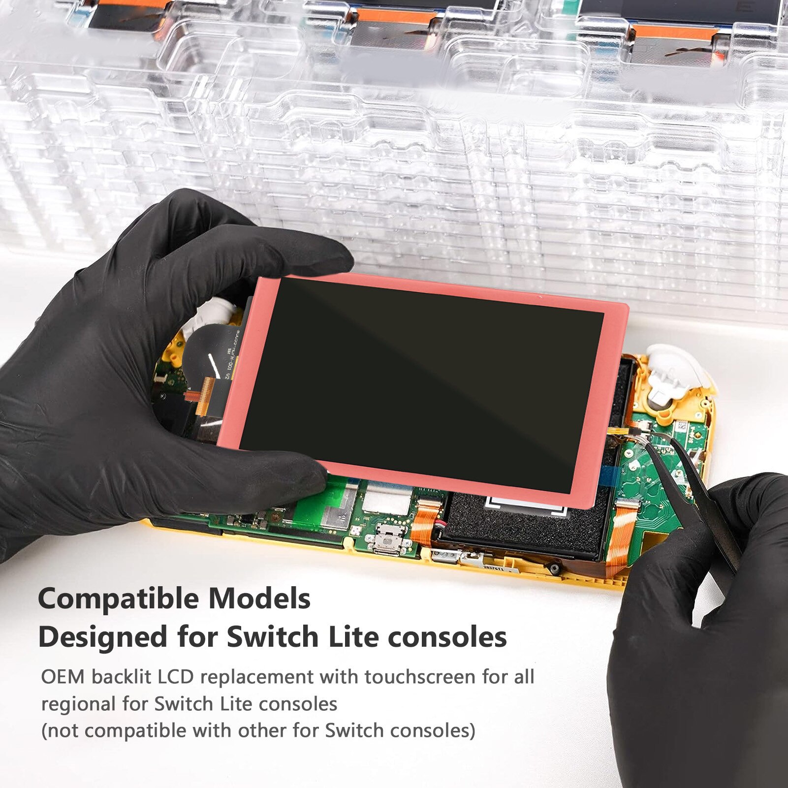 Ecran tactil LCD de inlocuire pentru Switch Lite, Zeaicos, roz