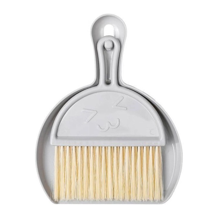 Set perie si fara de masa mica YANYXR, gri, 21x16x2cm