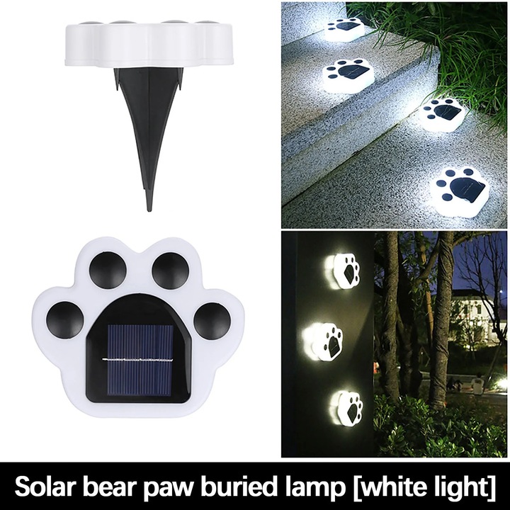 Комплект 4 соларни градински лампи YANYXR LED, бели, 12.3x14см