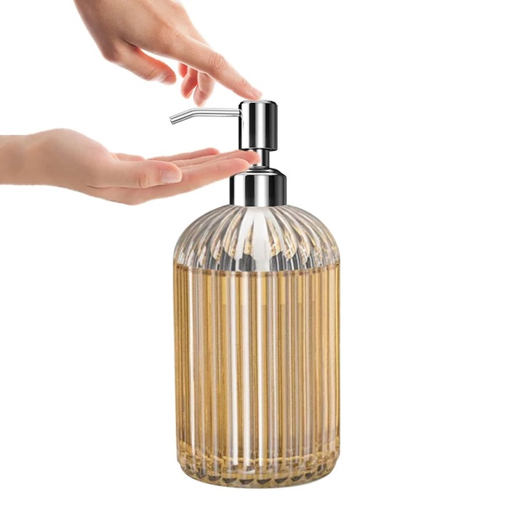 YANYXR kézi szappanadagoló, átlátszó üveg, 500ml, 20x8cm