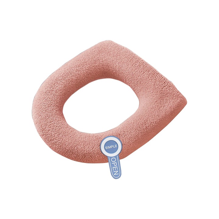 Perna universala pentru capac toaleta, material poliester, roz, 35x35x1cm