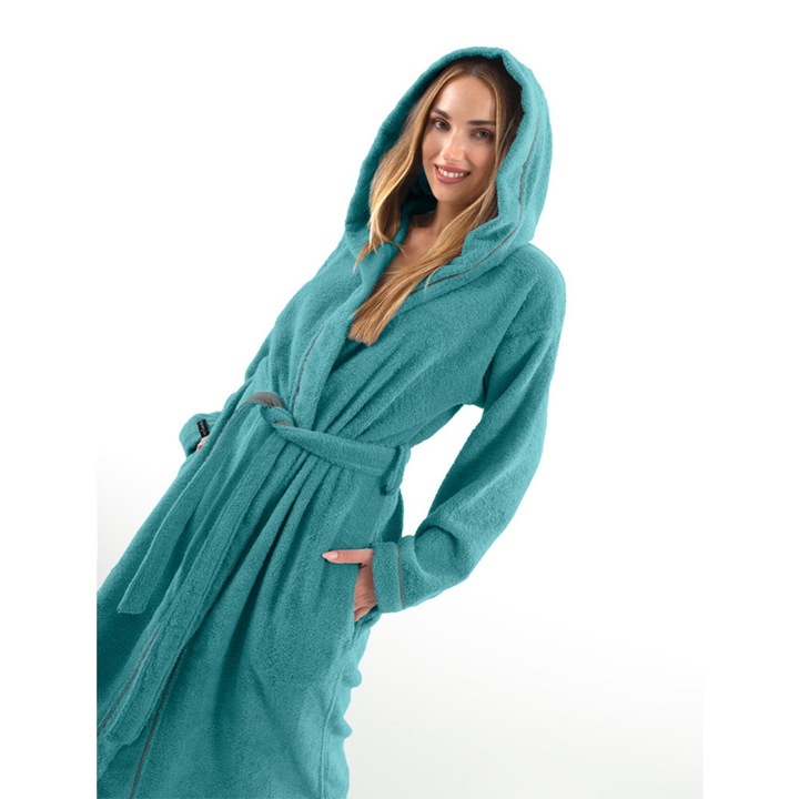 Halate baie set Guy Laroche, casual, 100% bumbac, 3 dimensiuni: M, L, XL, culoare petrol