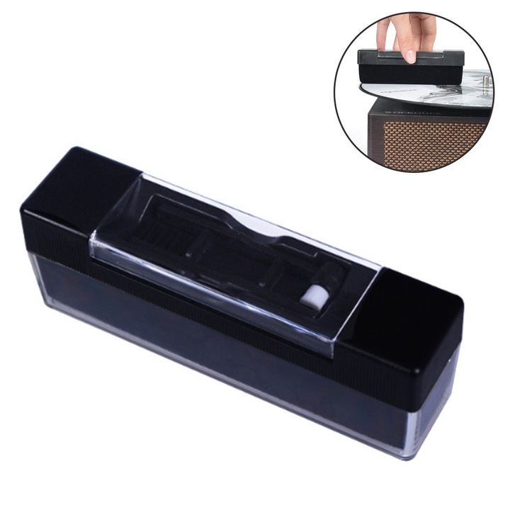 Perie moale Perie de curatare antistatica cu kit de curatare pentru discuri de vinil, captuseala din catifea, inclusiv perie de curatare antistatica, perie stilou cu inregistrare