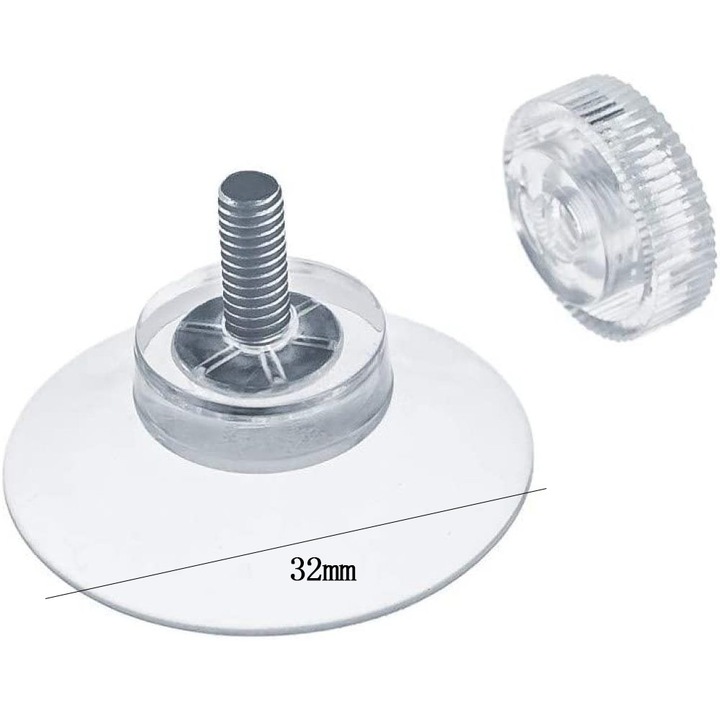 4 tapadókorong készlet, Enforose, átlátszó, M4x10mm menettel, 30mm