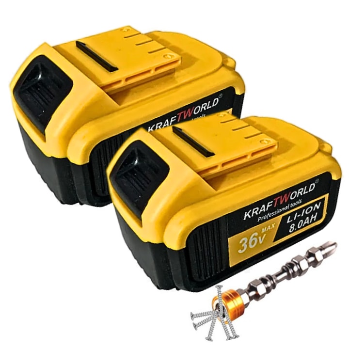 2 db Kraft Royal Li-Ion újratölthető akkumulátor készlet, 36V, 8Ah + INGYENES 2 fejes mágneses bit