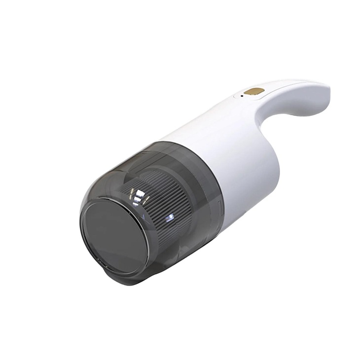 Aspirator portabil, 2 moduri, 6000 vibratii pe minut, filtru spalabil, alb/gri, 29x21.5cm