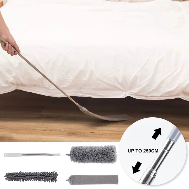 Mop extensibil 3 in 1, cu capete detasabile, multicolor, 30x100 inch