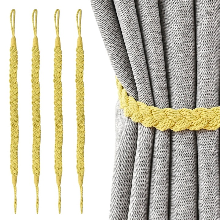 Accesorii perdele YANYXR, prindere sfoara, design impletit, montaj perete