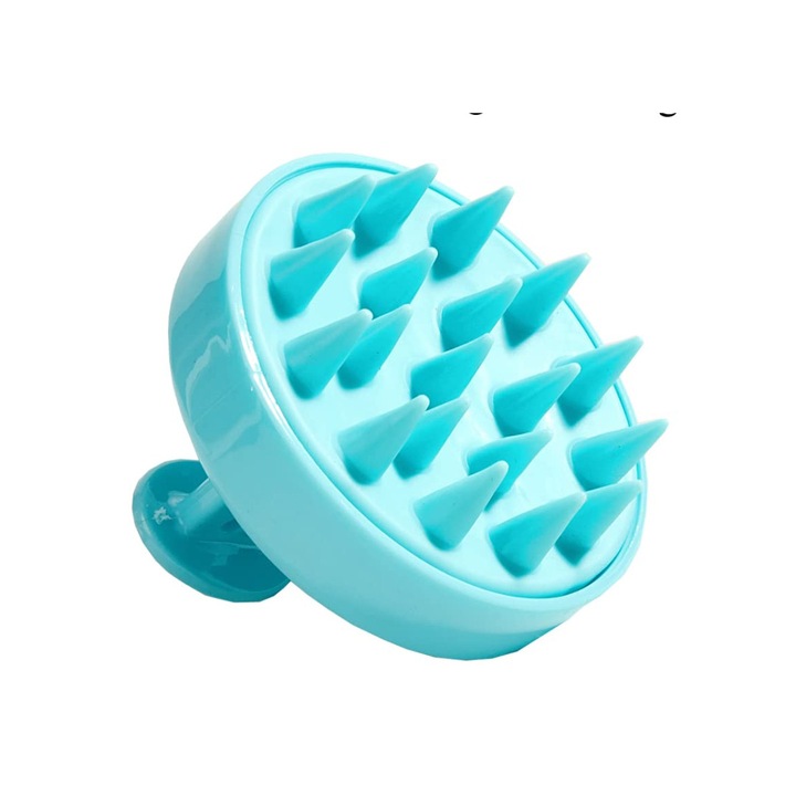 Dispozitiv pentru masaj capilar, perii din silicon, Turcoaz