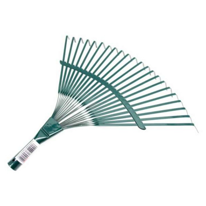 Grebla pentru Frunze din Metal, 42 cm, Lider MX791, Fara Coada, Verde, 22 Dinti