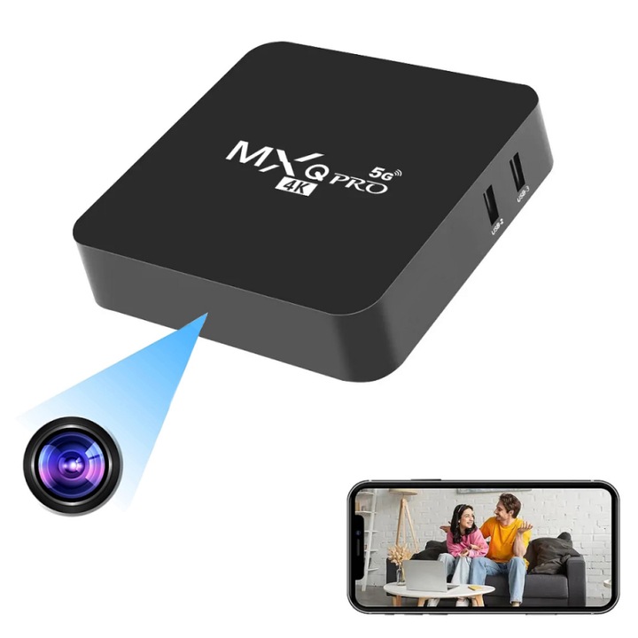 Camera Ascunsa TV Box FHD Live Imagini Prin Internet 32GB S-Talk A-24 (Detectie Miscare/Android/iOS)