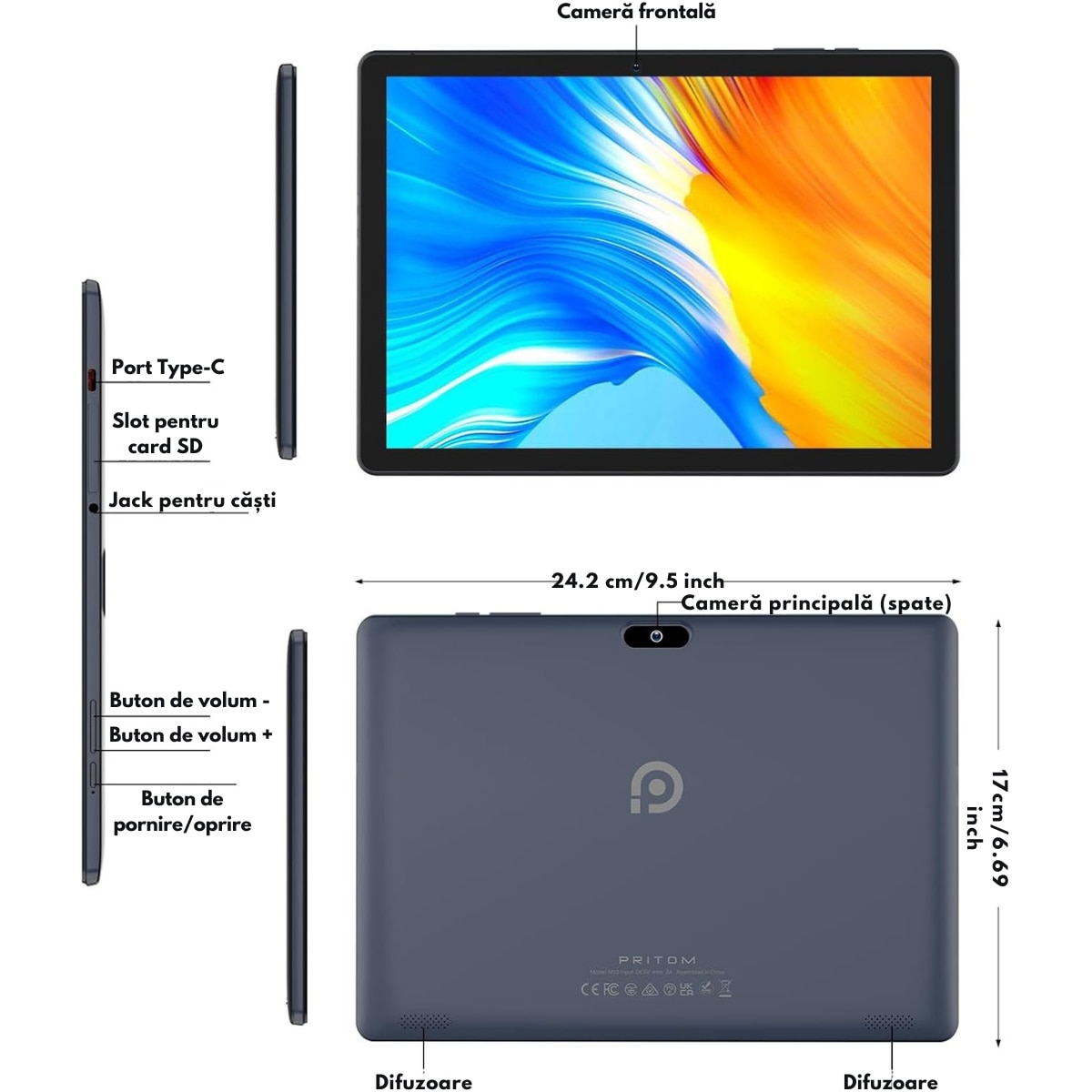 Tableta 10 Inchi VisionHub® Tronpad - Android 13, Performanta