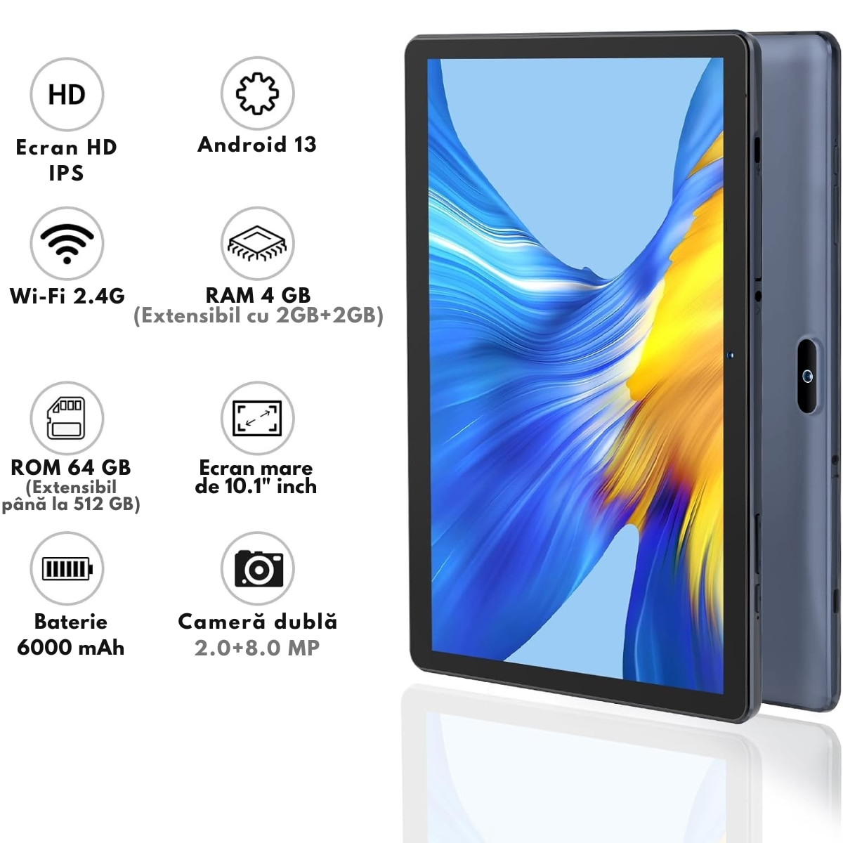 Tableta 10 Inchi VisionHub® Tronpad - Android 13, Performanta