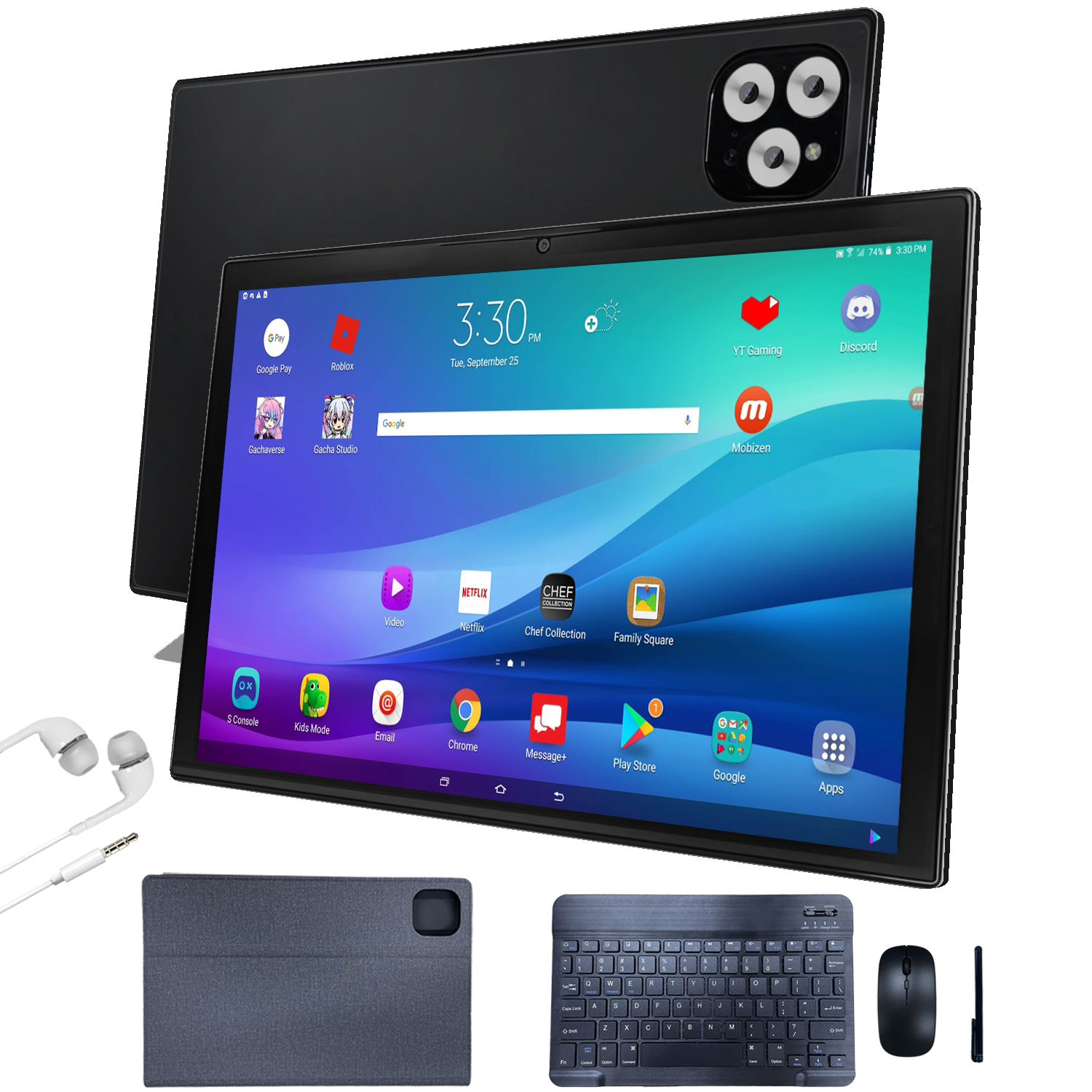 Tableta 10.1" MIVISO, Octa-Core, 8GB RAM, 128GB ROM, Android 13, 4G LTE/5G WIFI, 1920*1200, 8000mAh, 13MP+8MP, Negru, 1920 x 1200 Cu SIM 10.1 inch 128 GB