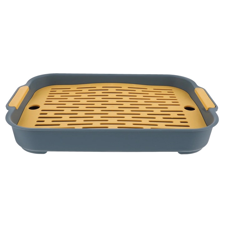 Litiere iepuri dreptunghiulara, 27x18.8x4cm, plastic, pentru antrenament, alb