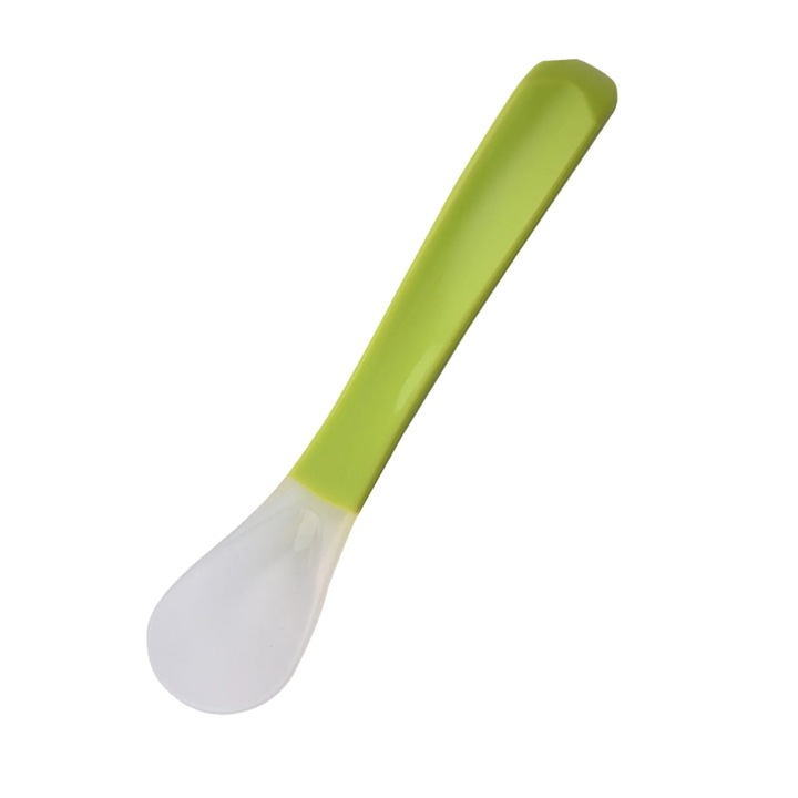 Lingura supa din silicon verde 15x3x2cm, rezistenta si durabila