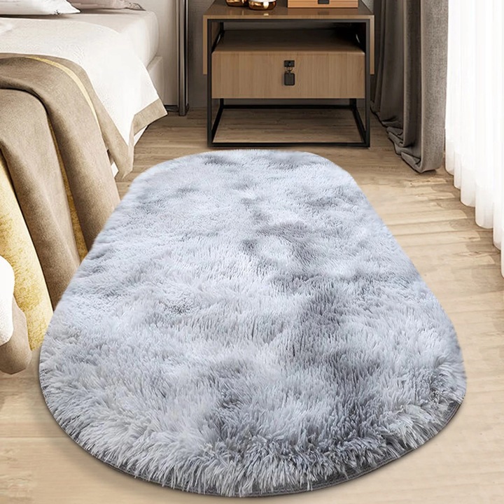 Ovális selyemszőnyeg, többszínű, 60x180cm, mosható, hálószobába és nappaliba