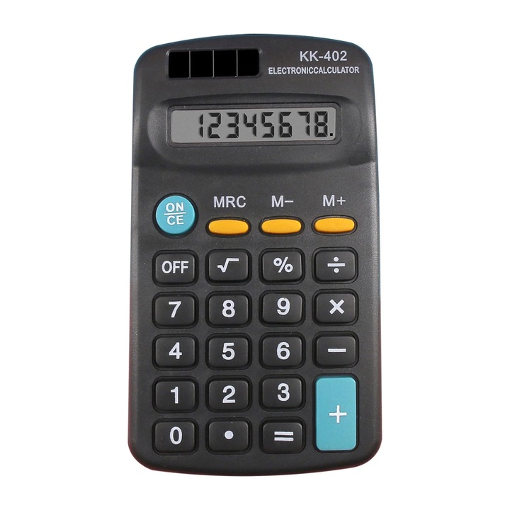 Calculator mini, 8 cifre, design modern, culori vii, 6.5x11cm, set 1 buc.