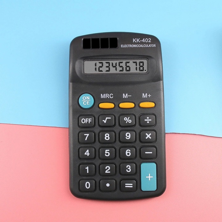 Calculator mini, 8 cifre, design modern, culori vii, 6.5x11cm, set 1 buc.