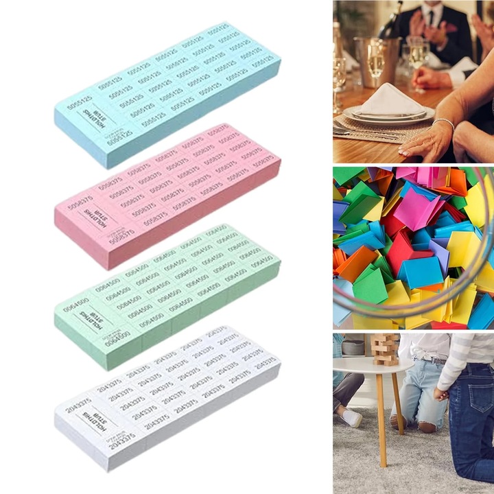 Bilete tombola set 120 buc ZYBLSSBB, 23x8cm, multicolor, 25 numere oferta