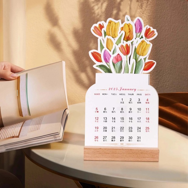Календар за бюро YANYXR 2025 цветя цветен 22.5cm