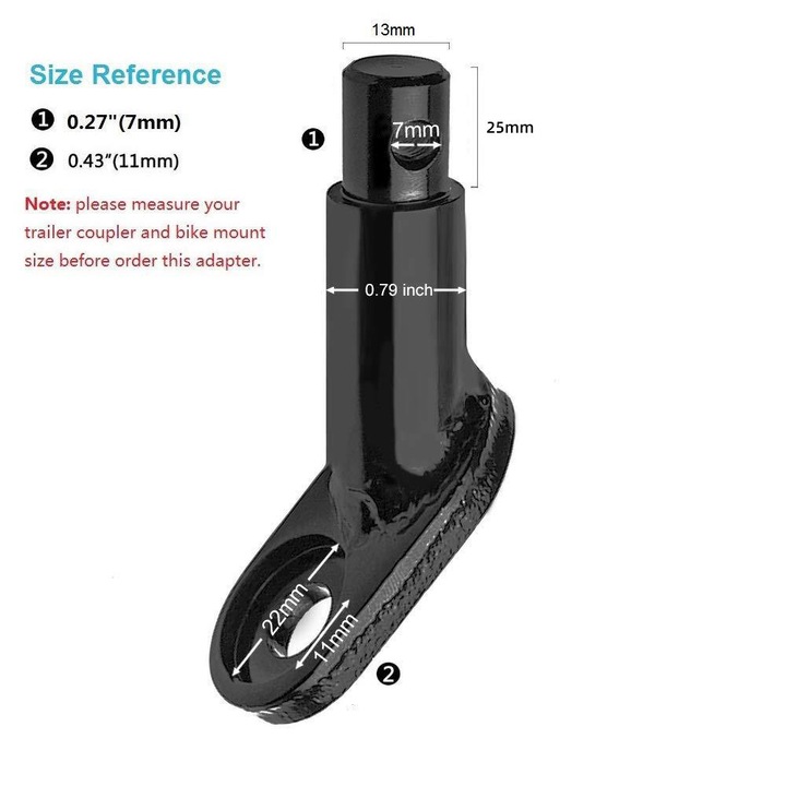 Adaptor remorca bicicleta, otel negru, universal