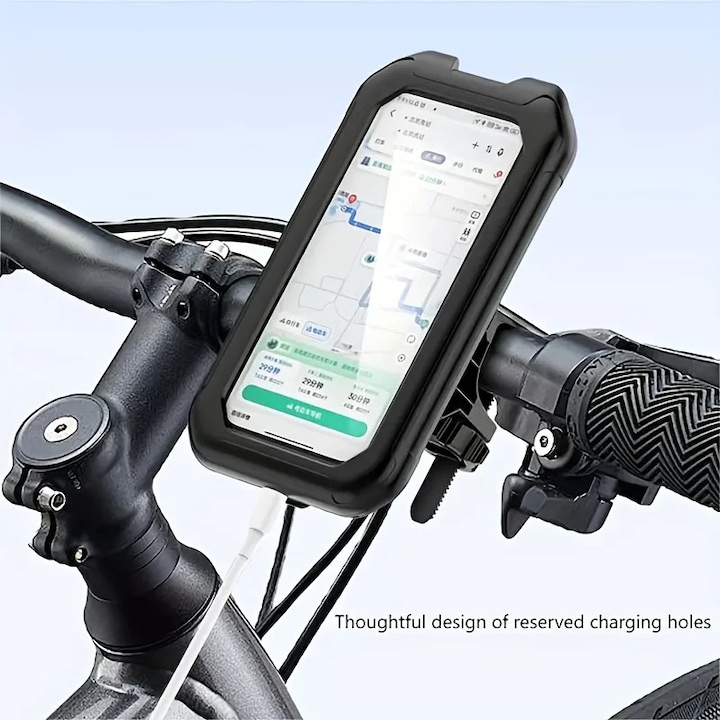 Suport pentru telefon mobil rotativ 360°, rezistent la apa, pentru bicicleta electrica, motocicleta, bicicleta de munte, masina, rezistent la socuri, pentru navigatie mobila, FIXATO