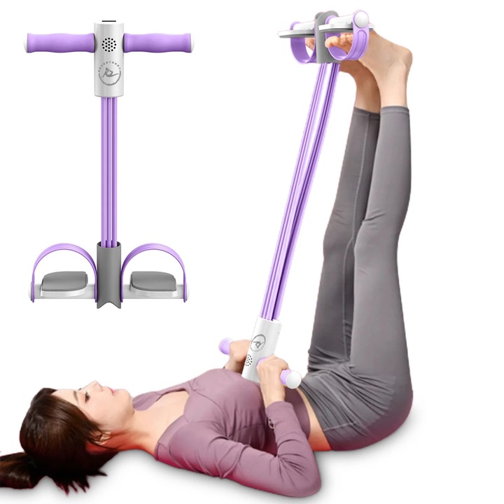 Coarda elastica fitness YANYXR, multifunctionala, violet, 27x55cm