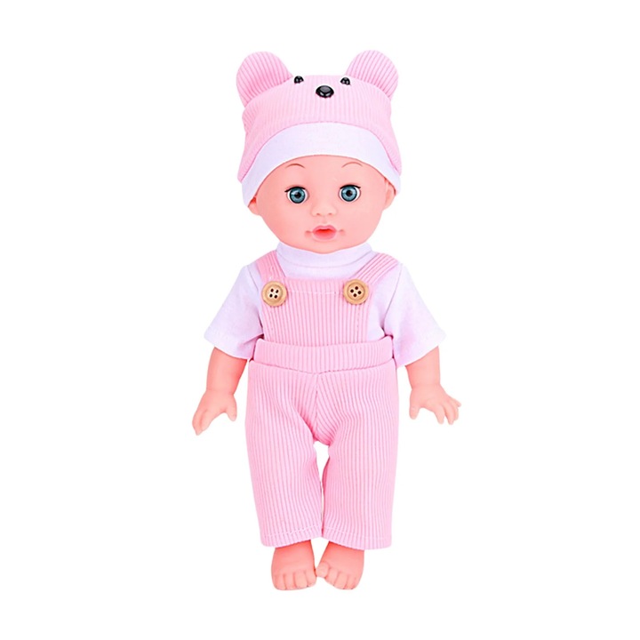 Papusa reborn ZYBLSSBB LSM2853-BCS0327984-1, moale cu brate si picioare detasabile, 33 cm (13 inch), cu haine, roz