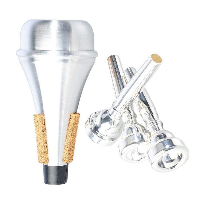 Комплект мундщуци за тромпет Enforose 3C 5C 7C, безшумни, от алуминиева сплав, леки и преносими