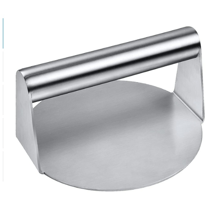 Presa pentru burgeri AMRINUGL, otel inoxidabil, suprafata antiaderenta, fund plat, usor de curatat