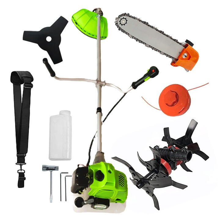SET Motocositoare pe benzina Verde DORELL® ALEGE - Model CraftTec Extra Power Ultra Pro X5600-7.6CP, + Cultivator-E, + Cap Drujba