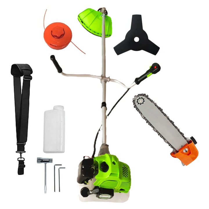 SET Motocoasa Verde DORELL® ALEGE - Model CraftTec Extra Power Ultra Pro X5600-7.6CP, + Cap Drujba