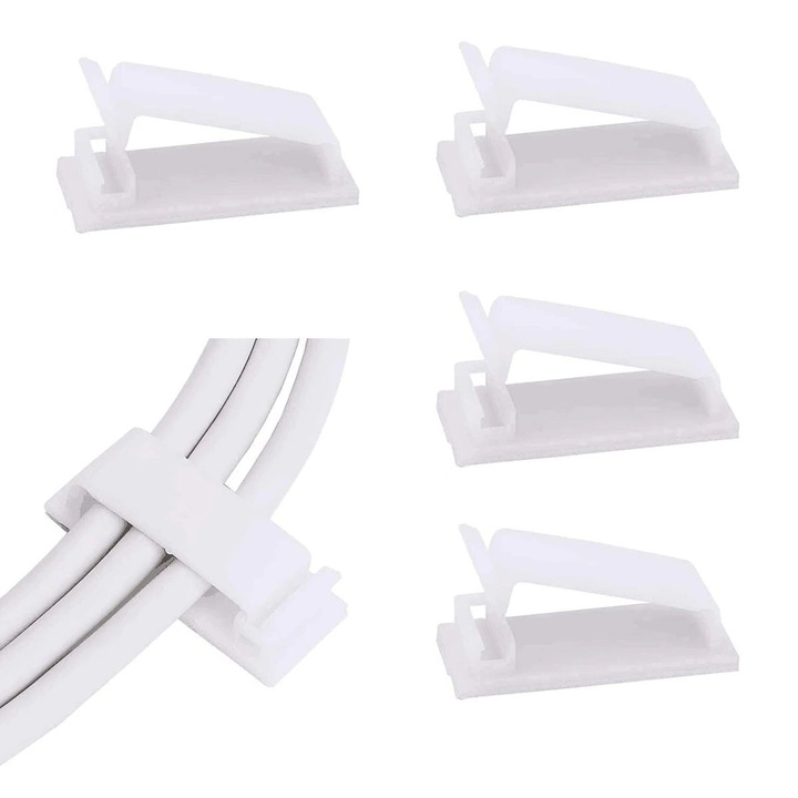 Поддръжка за кабел Enforose, комплект от 2 броя, ABS материал, самозалепващ се, за офис и дома