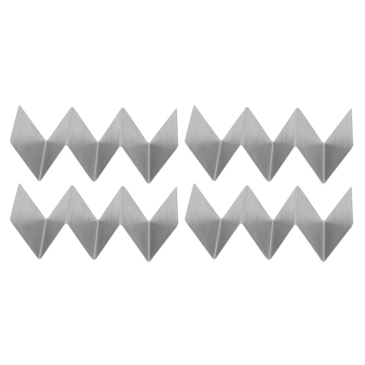 Suport servire taco, set de 4, Enforose, inox