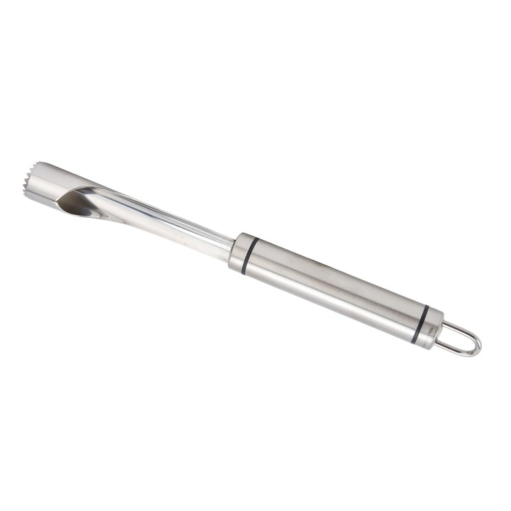 Instrument de scos cotorul fructelor, unealta multifunctionala din otel inoxidabil pentru bucatarie, usor de utilizat si de tinut cu maner ergonomic neted, perfect pentru toate nevoile dumneavoastra de scos cotorul