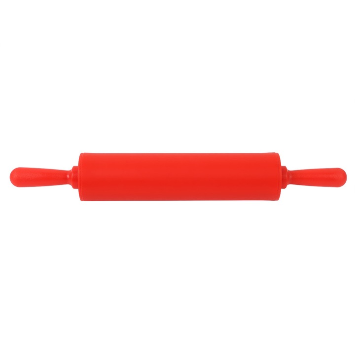Szilikon sodrófa, piros, PP nyél, hőálló, 30cm